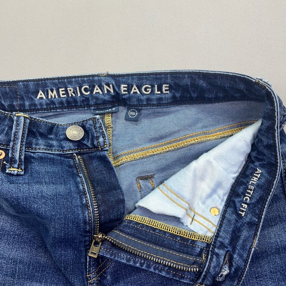 American Eagle Athletic Fit Jeans Dark Wash Denim Comfort Stretch Sz 29 Fits 29" - Picture 6 of 9